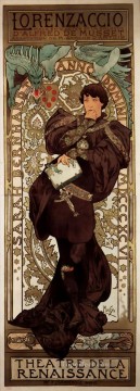 Lorenzaccio 1896 Czech Art Nouveau distinct Alphonse Mucha Oil Paintings